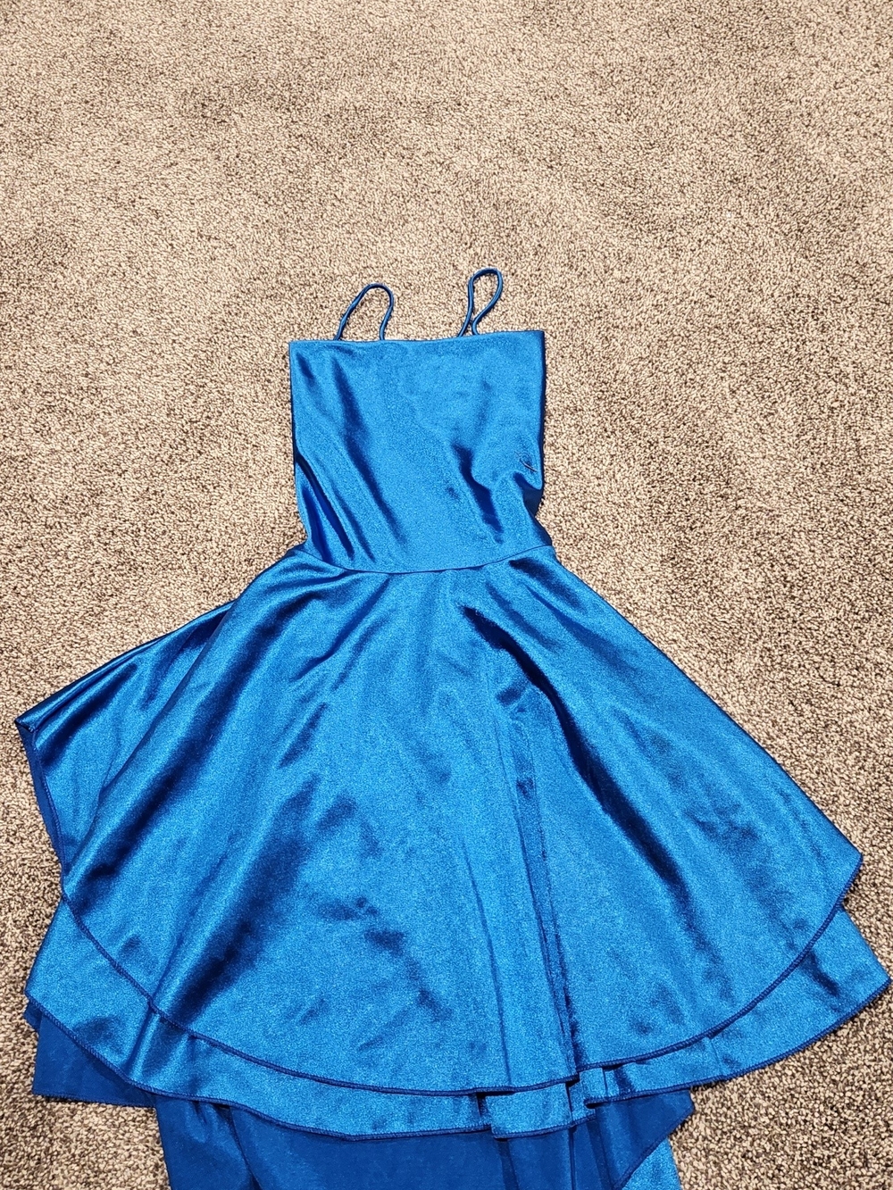 SHEIN Royal Blue Satin Spaghetti Strap Mini Dress